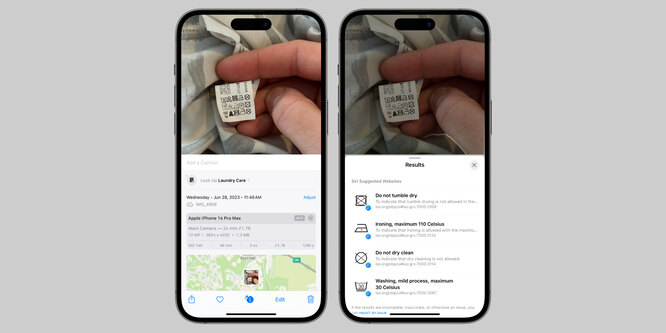 Пользователи в восторге от функции iOS 17 в iPhone. Она поможет разобраться с непонятными символами на бирках одежды
