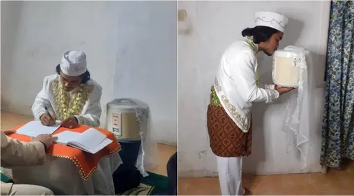 Man marries rice cooker